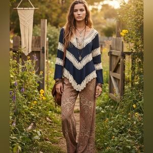 Bohemian Blouse Crochet Top